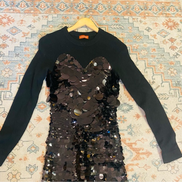 Altuzarra Wynnifred Wool Knit Gradient Pailette Cocktail Dress - Picture 12 of 16